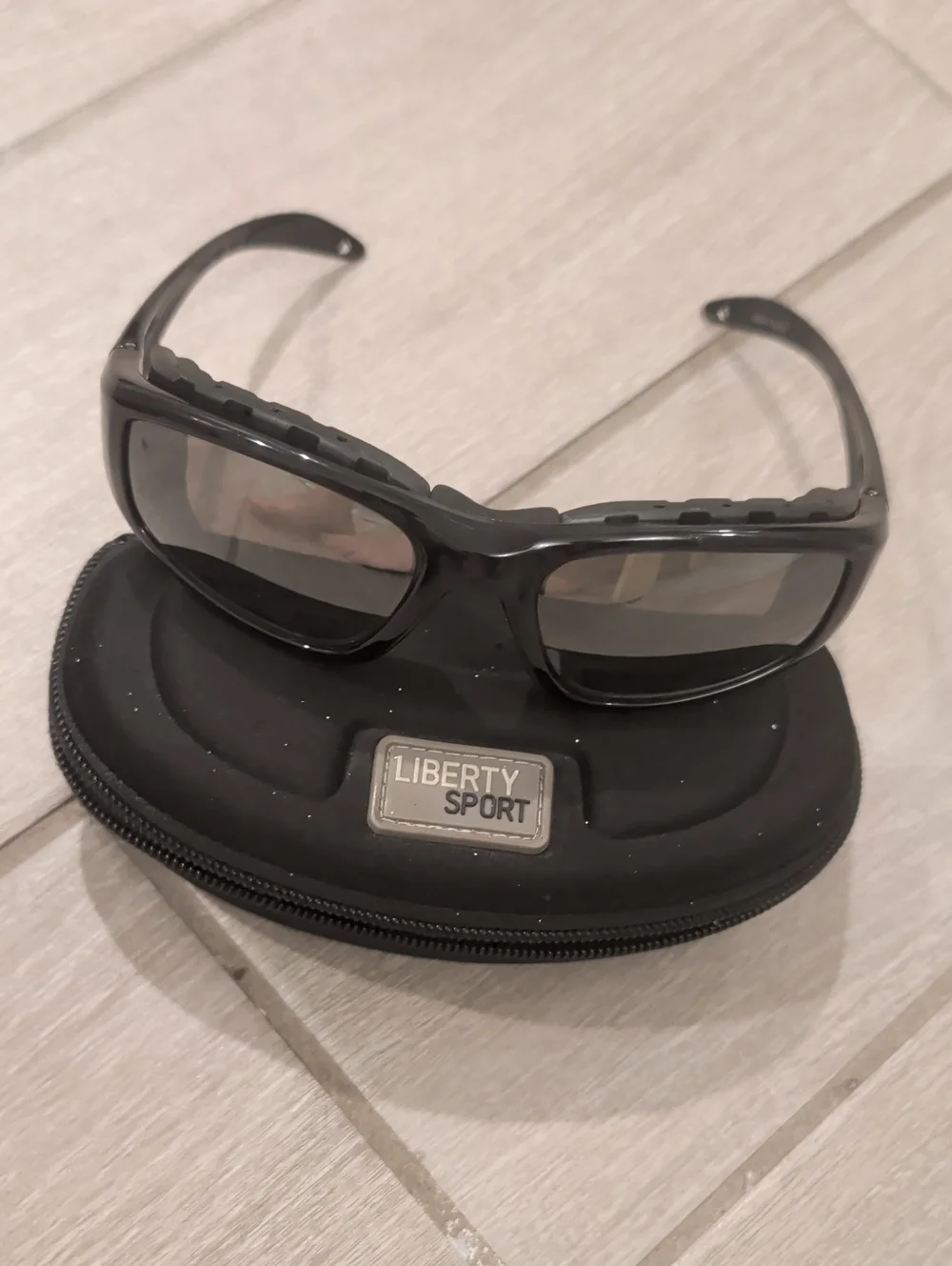 Liberty Black Sport Trailblazer Sunglasses with Protective Case